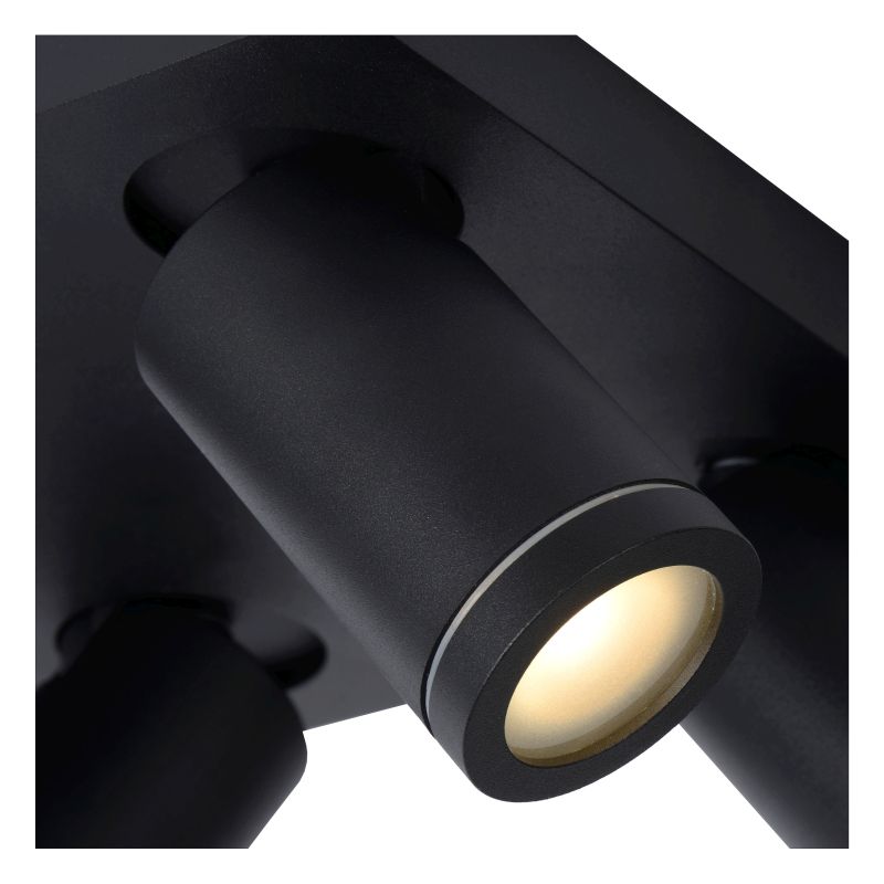 Lucide TAYLOR - Stropné bodové svietidlo Kúpeľňa - LED Dim to warm - GU10 - 4x5W 2200K/3000K - IP44 - Black